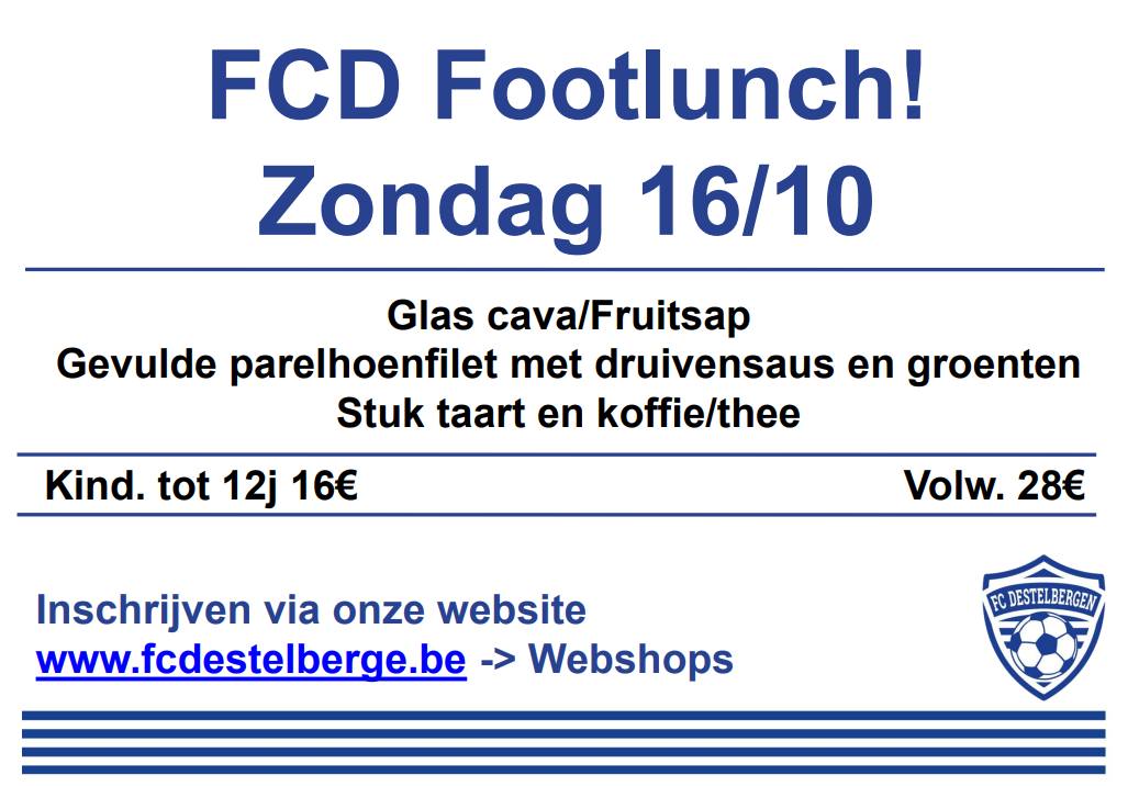 FCD Footlunch op 16/10